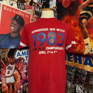 Vintage Albuquerque New Mexico Basketball Tee 1983 NCAA Championships Sz‎ Medium